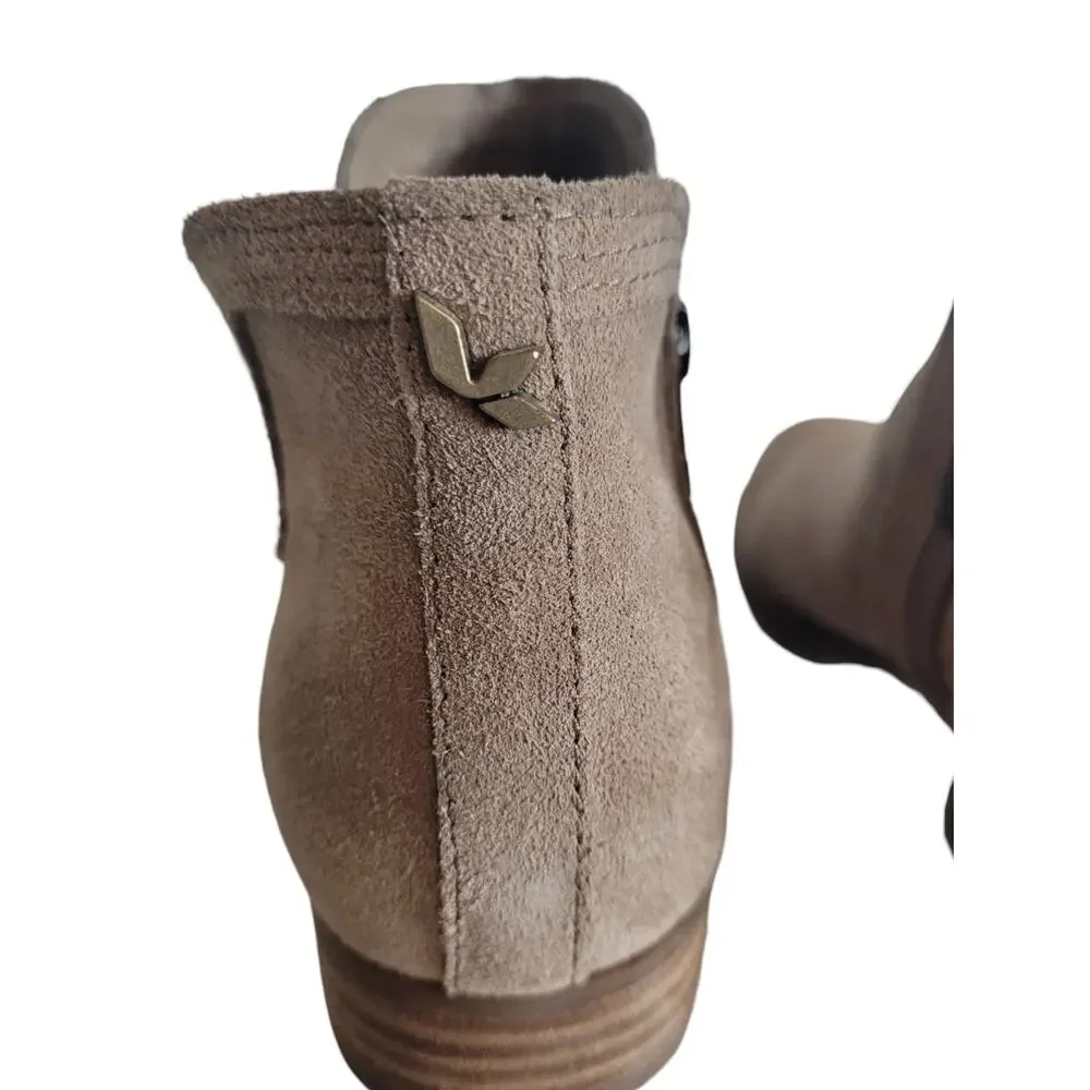 Koolaburra by UGGS Women's Tan Side Zip Round Toe Ankle Booties Size 6